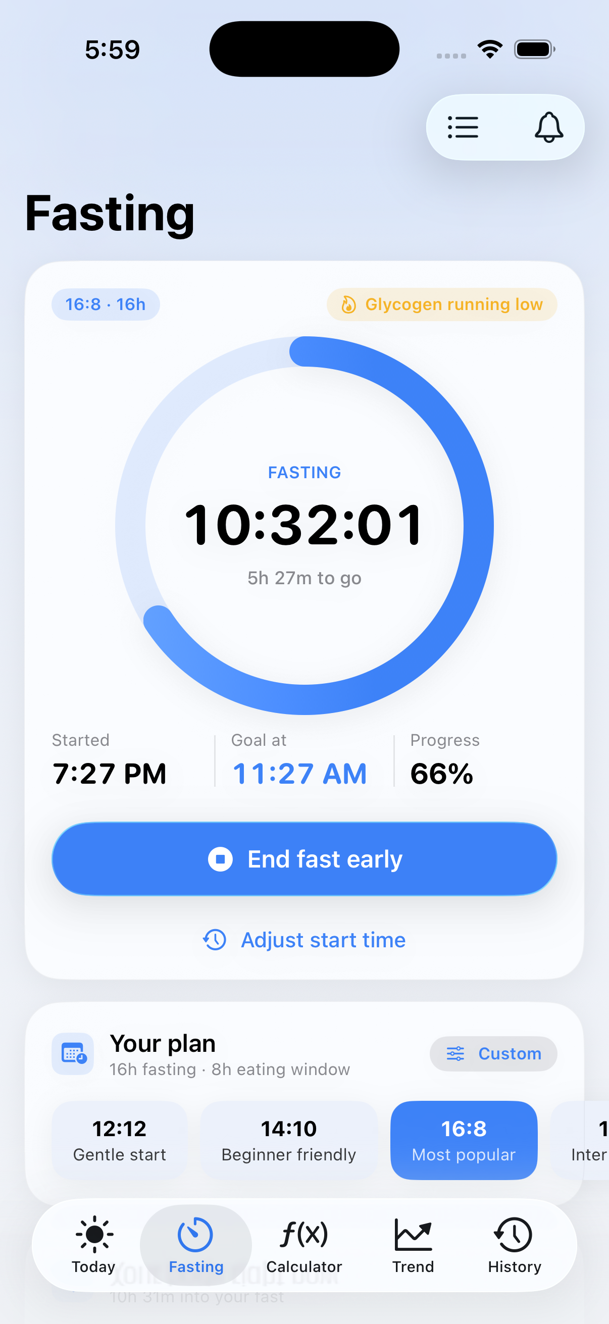 Fasting timer